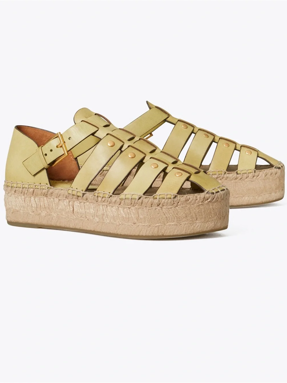 Tory Burch | Fisherman Studded Platform Espadrille in Pistachio Green 7.5